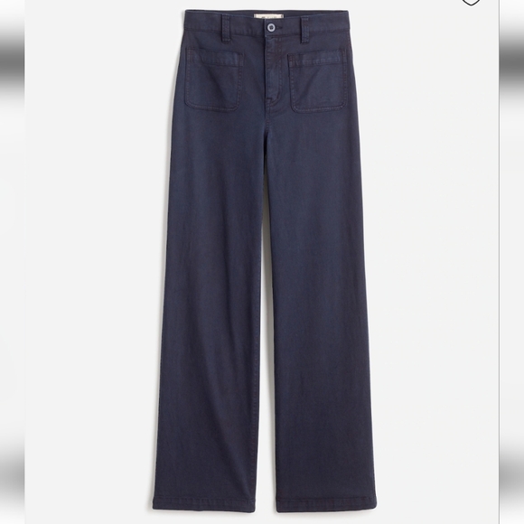Madewell Emmett Wide-leg pants Navy size 31 Tall - Picture 3 of 5